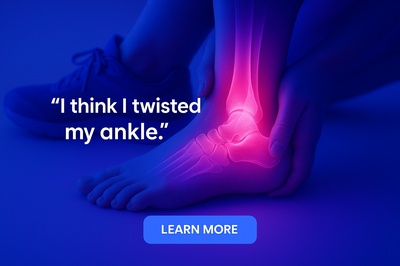 Neon Pink Ankle Glow Illustration with Text