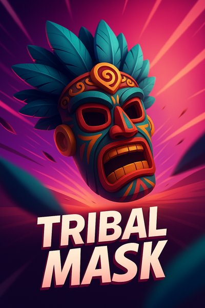 Dynamic Tribal Mask with Bold Visual Elements