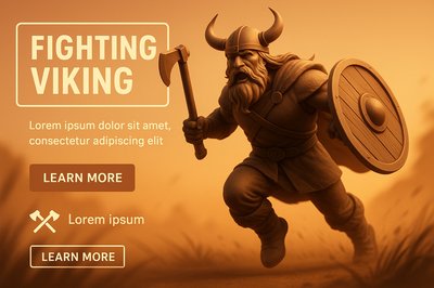 Dynamic Viking Character Illustration for Gaming Promotion