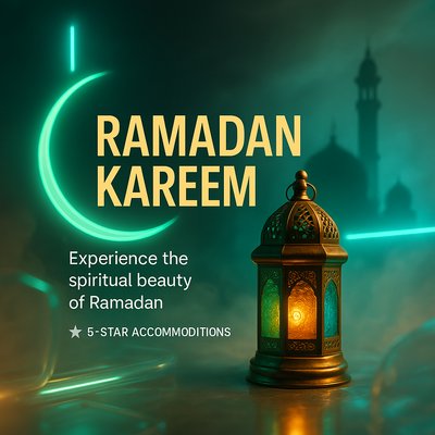Dynamic Ramadan Kareem Design with Neon Accents