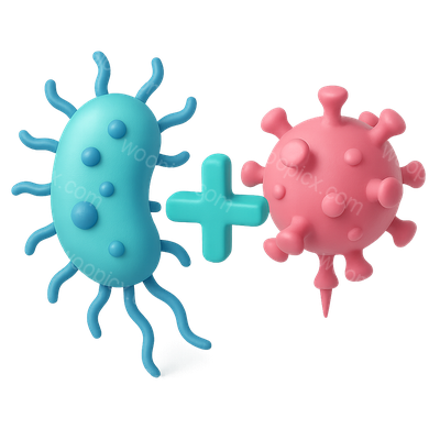 3D Bacteria and Virus Icon with Isometric Design