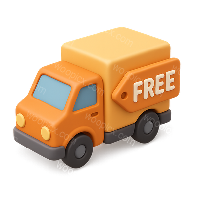3D Delivery Truck Icon with Free Label in Isometric View