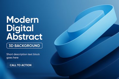 Modern Digital Abstract 3D Background with Call to Action
