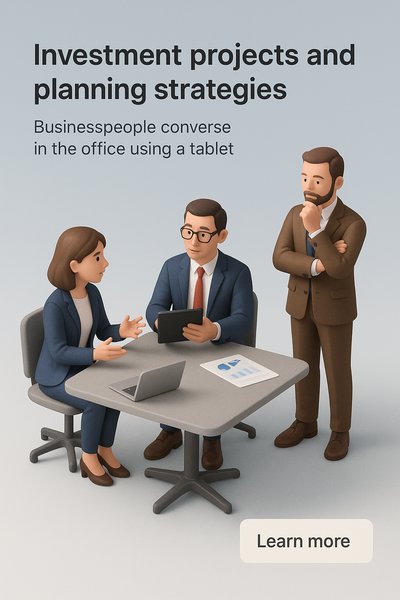 Business Discussion on Investment Strategies in a Modern Office