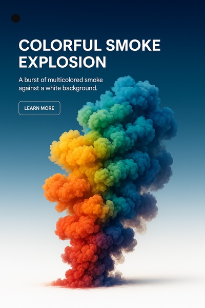 Vibrant Colorful Smoke Explosion on White Background