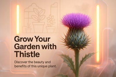 Promotional Graphic for Thistle Gardening Tips