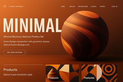 Minimalist Ballet Landing Page Design with Geometric Elements