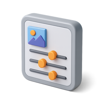 3D Isometric Icon for Photo Editing Adjustments