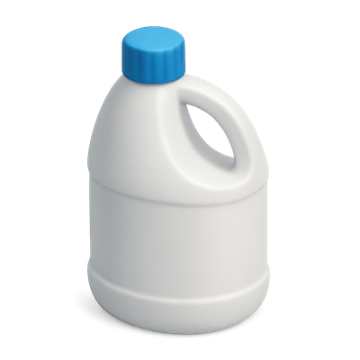 3D Icon of a Bleach Bottle with Volumetric Feel