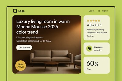 Modern Landing Page Design with Luxury Living Room Theme