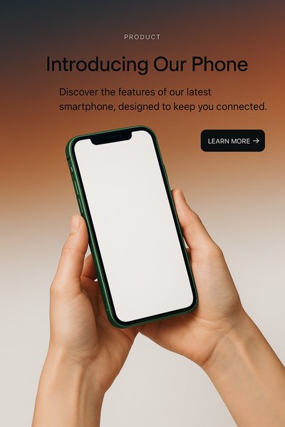 Stylish Green Phone Presentation with Hands