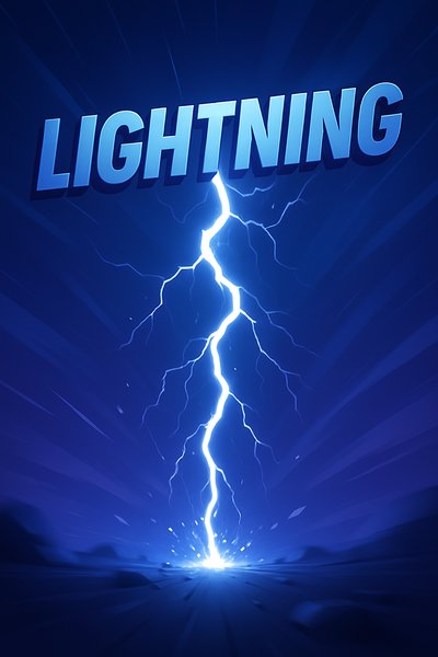 Dynamic Lightning Illustration with Bold Text