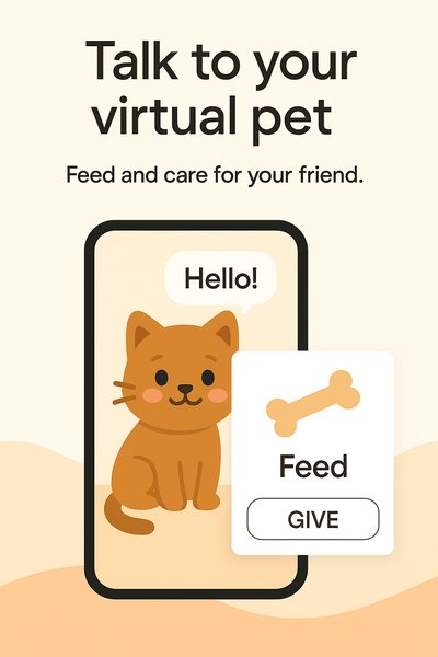 Mobile App Interface for Virtual Pet Interaction
