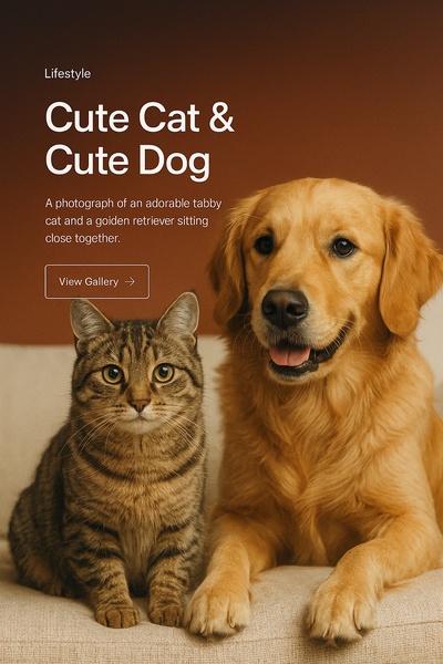 Adorable Cat and Dog Together in Cozy Setting