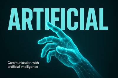 Digital Hand Hologram with AI Communication Theme