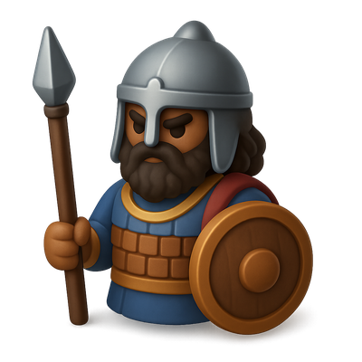 3D Icon of an Immortal Persian Guard with Shield and Spear