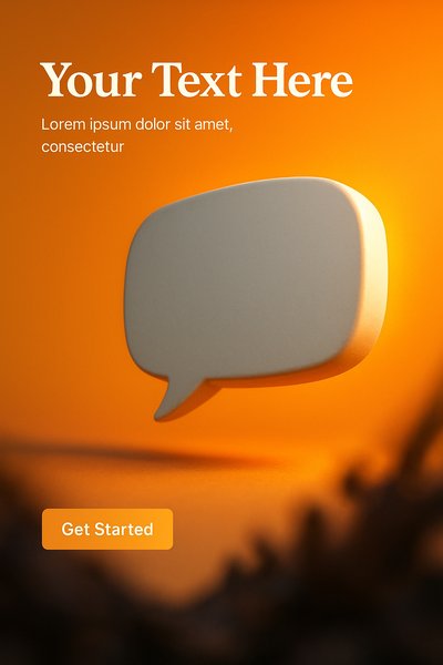 Modern Speech Bubble Graphic for Engagement Promotion
