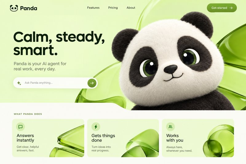 Engaging AI agent landing page