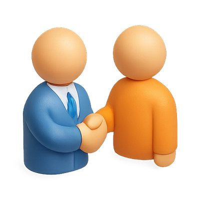 Vector Illustration of Two Business Figures Shaking Hands