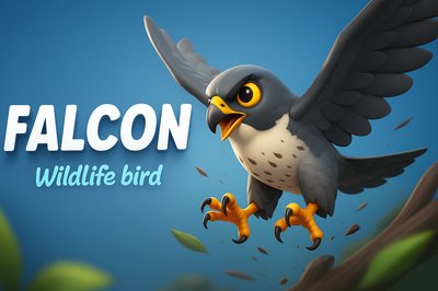 Dynamic Falcon Illustration with Bold Title and Subtitle