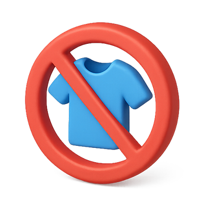 No Clothing Emoji with Bold Red Circle