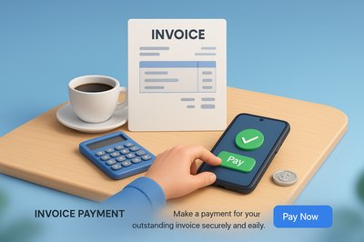 Detailed 3D Illustration of Invoice Payment Process