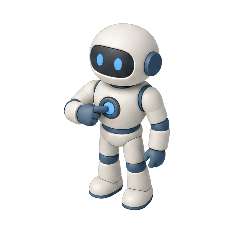 humanoid robot interacting with technology