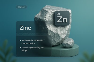 3D Zinc Illustration with Text and Design Elements