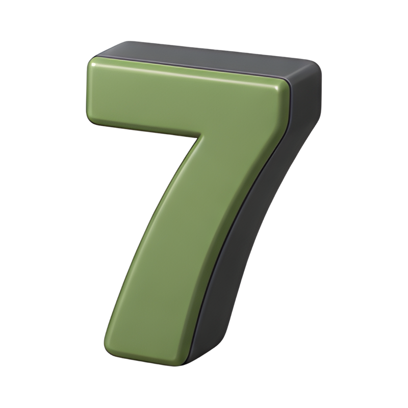 digit seven on a digital screen