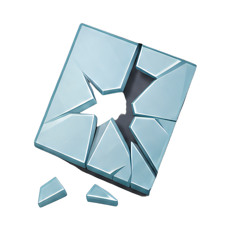 shattered glass close-up