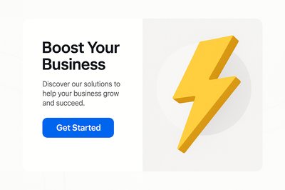 Clean Landing Page Design Featuring a Lightning Bolt Illustration