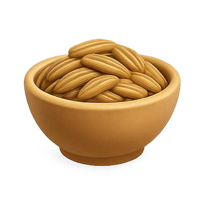 Realistic Bowl of Almonds Illustration
