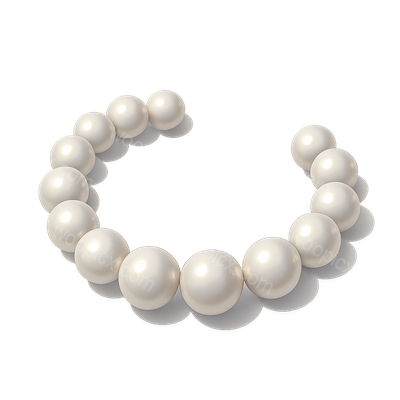 Elegant 3D Pearl Strand Icon with Volumetric Feel