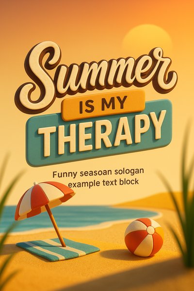 Playful Summer Therapy Graphic for Relaxation Theme
