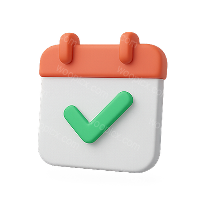 Stylized Calendar Icon with Checkmark Symbol