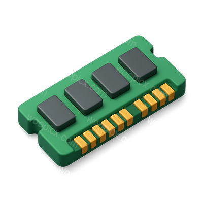 Stylized 3D RAM Module Icon with Isometric View