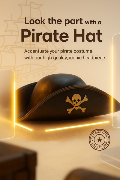 Stylish Pirate Hat with Neon Accents for Costumes