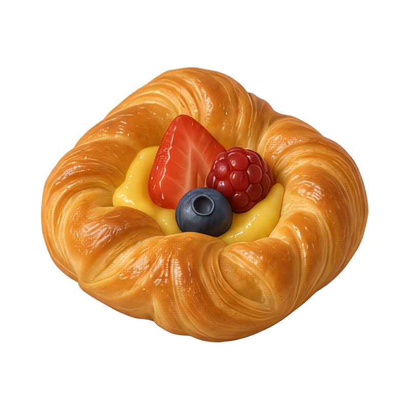 fresh danish pastry with fruit
