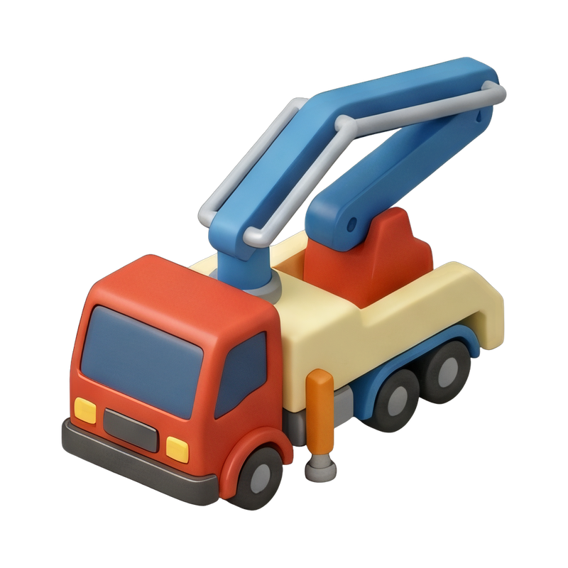concrete pump truck in action