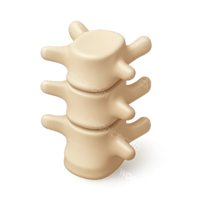 Stylized 3D Vertebrae Icon in Isometric View