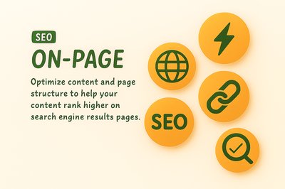 On-Page SEO Graphic with Icons and Text