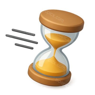 3D Hourglass Icon with Motion Lines for Dynamic Design