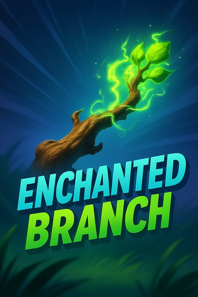Dynamic Enchanted Branch Illustration with Vibrant Colors
