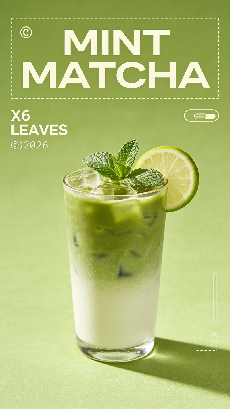 Mint matcha in a bowl