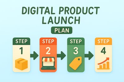 Step-by-Step Digital Product Launch Plan Infographic