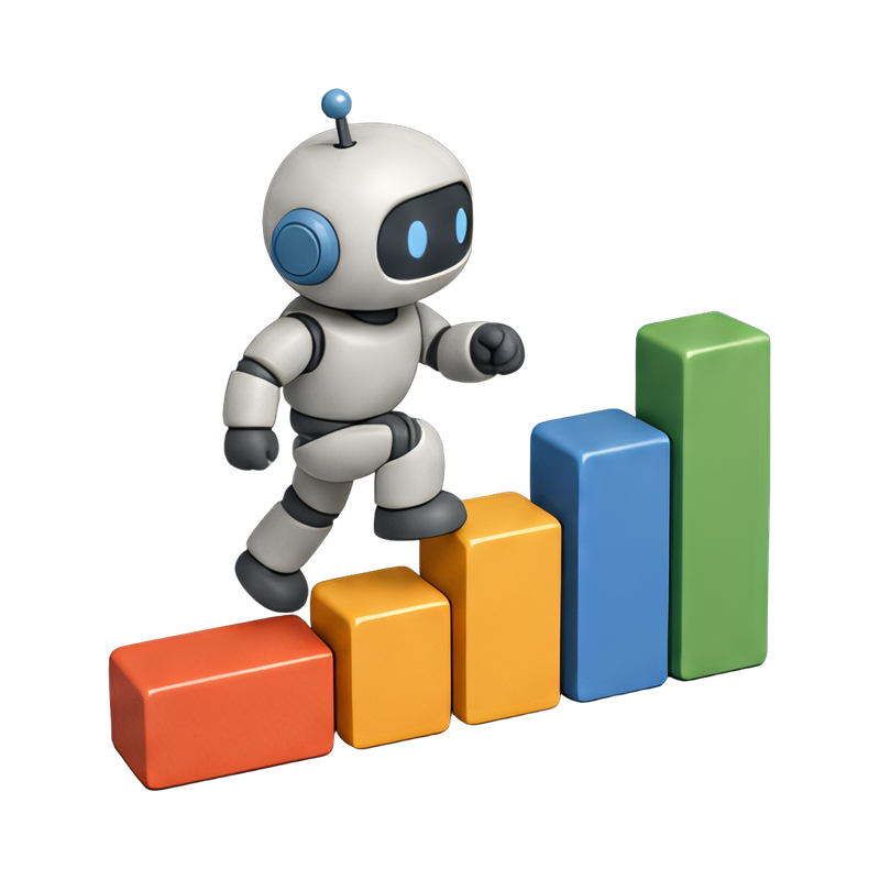 robot ascending bar chart