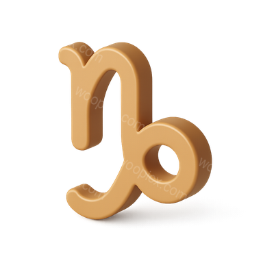 Stylish 3D Capricorn Icon with Isometric Design