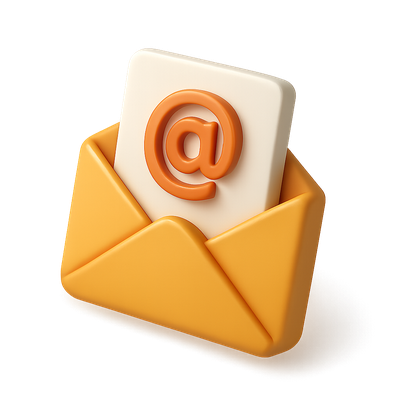 Stylish 3D Email Icon in Isometric View