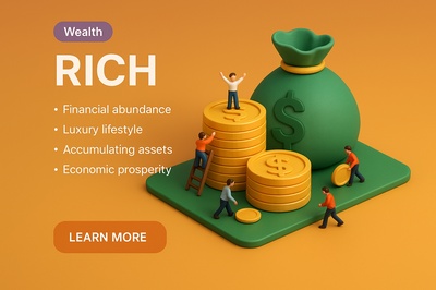 Vibrant 3D Scene Depicting Wealth and Abundance