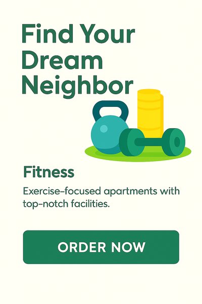 Promotional Graphic for Fitness-Focused Apartments